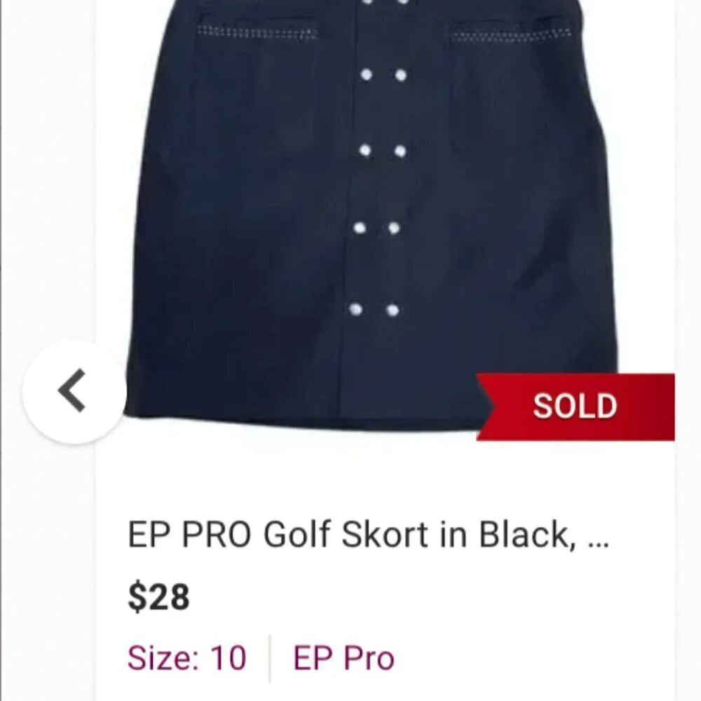 EP Pro Women Black Golf Blokette Classic Pockets Mini Skort Size 16